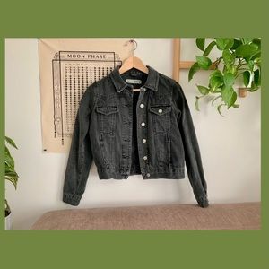 Top shop MOTO cropped black denim jacket